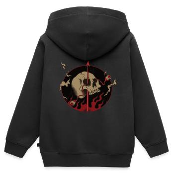 Totenkopf - Kinder Premium Organic Zip Hoodie - Schwarz - Hinten - AI Model Kid Male (0cm)