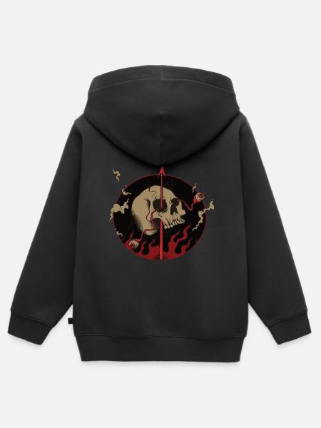 Totenkopf - Kinder Premium Organic Zip Hoodie - Schwarz