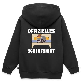 Schlafanzug Waschbär Waschbären Geschenk - Kinder Premium Organic Zip Hoodie - Schwarz - Hinten - AI Model Kid Male (0cm)
