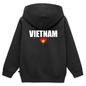 Vietnam Vietnamesische Flagge Vietnamese - Kinder Premium Organic Zip Hoodie - Schwarz - Hinten - AI Model Kid Male (0cm)
