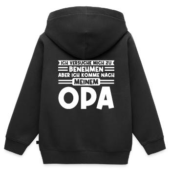 Opa Enkelkind Großvater Geschenk - Kinder Premium Organic Zip Hoodie - Schwarz - Hinten - AI Model Kid Male (0cm)