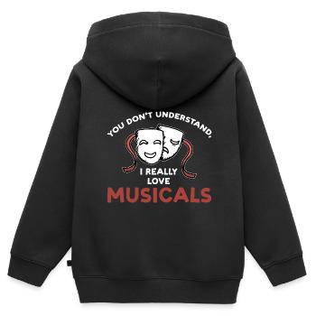 Theater Broadway-Musical Geschenk - Kinder Premium Organic Zip Hoodie - Schwarz - Hinten - AI Model Kid Male (0cm)