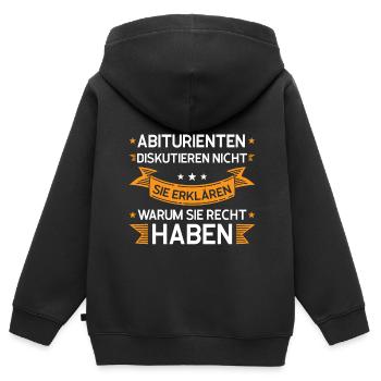 Abitur Abschluss Gymansium Abschluss Geschenk - Kinder Premium Organic Zip Hoodie - Schwarz - Hinten - AI Model Kid Male (0cm)