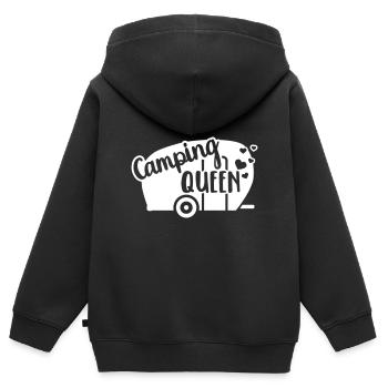 Wohnwagen - Kinder Premium Organic Zip Hoodie - Schwarz - Hinten - AI Model Kid Male (0cm)