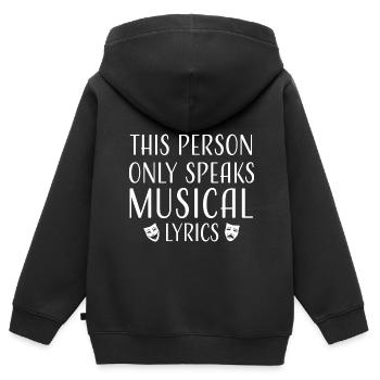 Theater Broadway-Musical Geschenk - Kinder Premium Organic Zip Hoodie - Schwarz - Hinten - AI Model Kid Male (0cm)