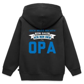 Opa Familie Großeltern Geschenk - Kinder Premium Organic Zip Hoodie - Schwarz - Hinten - AI Model Kid Male (0cm)