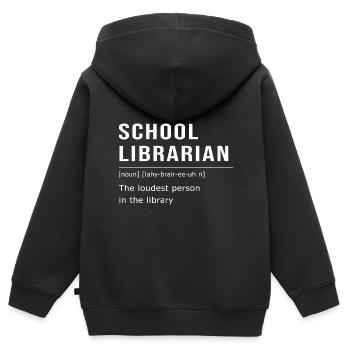 Bibliothèque de lecture Rat de bibliothèque - Sweat Premium à capuche zippé enfant bio - noir - Dos - AI Model Kid Male (0cm)