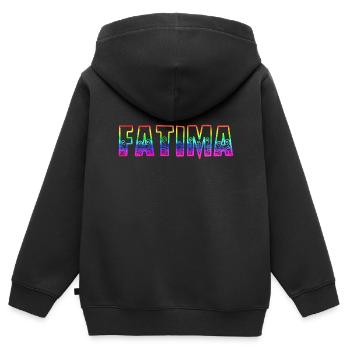 fatima rs regenbogen - Kinder Premium Organic Zip Hoodie - Schwarz - Hinten - AI Model Kid Male (0cm)