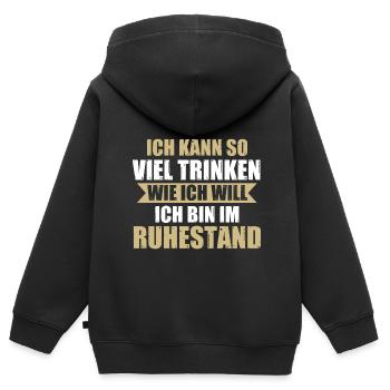 Rentner Ruhestand Pension Geschenk - Kinder Premium Organic Zip Hoodie - Schwarz - Hinten - AI Model Kid Male (0cm)