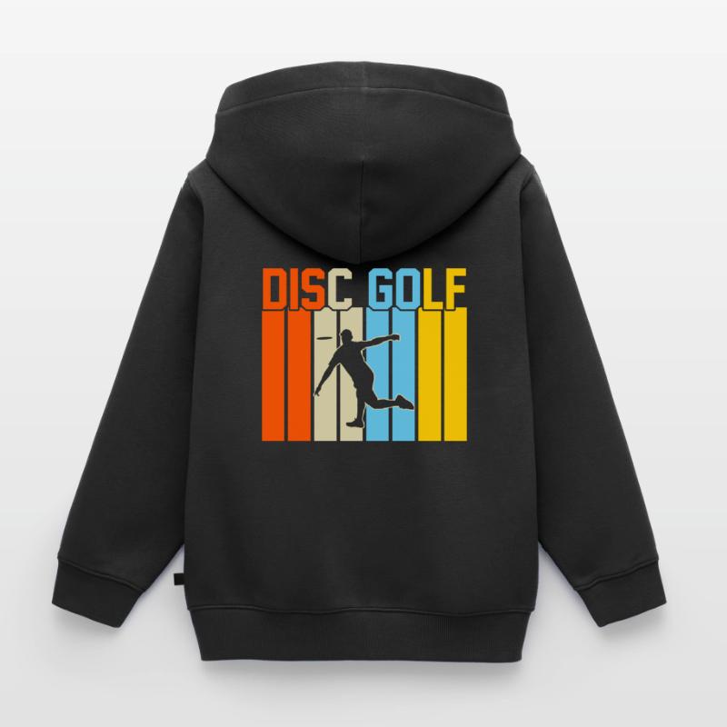 Scheibengolf Retro-Design Scheibengolf Geschenk Kinder Premium Organic Zip Hoodie