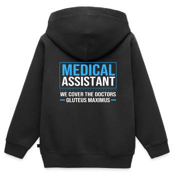 Medizin Mediziner MFA - Kinder Premium Organic Zip Hoodie - Schwarz - Hinten - AI Model Kid Male (0cm)
