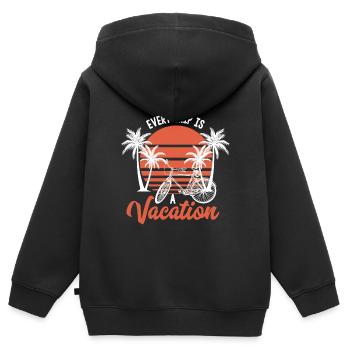 EVERY TRIP IS RECREATIONAL CYCLING - Kids Premium Organic Zip-up Hoodie - black - Back - AI Model Kid Male (0cm)