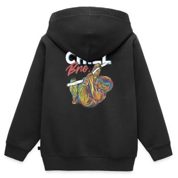 Sloth Chill Bro C’est comme ça - Sweat Premium à capuche zippé enfant bio - noir - Dos - AI Model Kid Male (0cm)