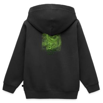 Zwei Skelette Sitzen Auf Einer Schaukel Und - Kinder Premium Organic Zip Hoodie - Schwarz - Hinten - AI Model Kid Male (0cm)
