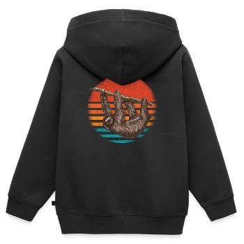 Sloth Life Chill Comment se détendre - Sweat Premium à capuche zippé enfant bio - noir - Dos - AI Model Kid Male (0cm)