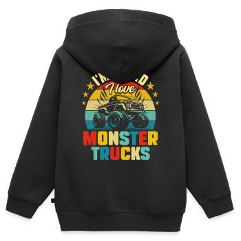 Monster Truck Car 6 Jahre Jubiläum - Kinder Premium Organic Zip Hoodie - Schwarz - Hinten - AI Model Kid Male (0cm)