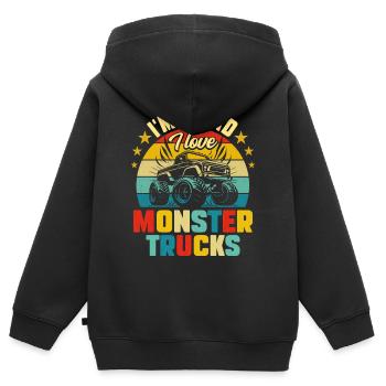 Monster Truck Car 8 Jahre Jubiläum - Kinder Premium Organic Zip Hoodie - Schwarz - Hinten - AI Model Kid Male (0cm)