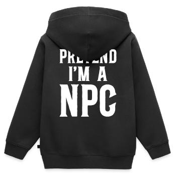 Gib vor, ein NPC-Geek-RPG-Spieler zu sein - Kinder Premium Organic Zip Hoodie - Schwarz - Hinten - AI Model Kid Male (0cm)