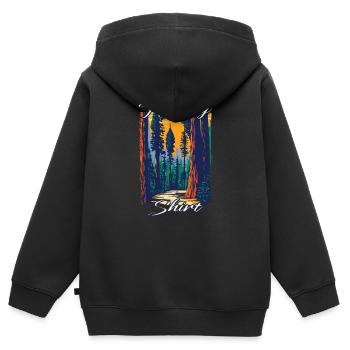 Machen Sie Eine Wanderung Natur Wandern - Kinder Premium Organic Zip Hoodie - Schwarz - Hinten - AI Model Kid Male (0cm)