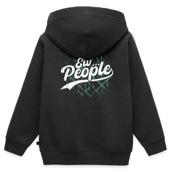 Express your individuality Ew. People - Kids Premium Organic Zip-up Hoodie - black - Back - AI Model Kid Male (0cm)