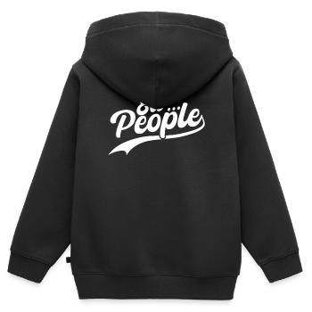 Express your individuality Ew. People - Kids Premium Organic Zip-up Hoodie - black - Back - AI Model Kid Male (0cm)