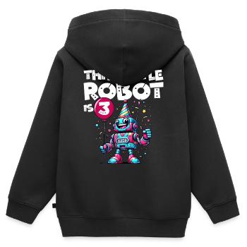 3. Geburtstag Roboterkind 3 Jahre alt - Kinder Premium Organic Zip Hoodie - Schwarz - Hinten - AI Model Kid Male (0cm)