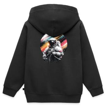 Greifen Sie Nach Den Sternen Mit Unserem - Kinder Premium Organic Zip Hoodie - Schwarz - Hinten - AI Model Kid Male (0cm)