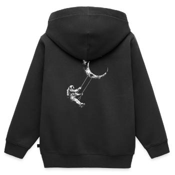 Greifen Sie Nach Den Sternen Mit Unserem - Kinder Premium Organic Zip Hoodie - Schwarz - Hinten - AI Model Kid Male (0cm)
