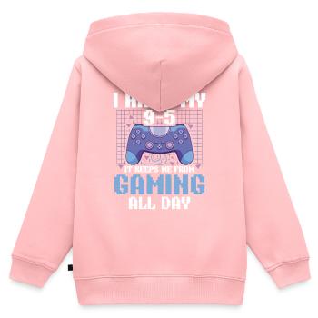 Play Controller Gaming I Hate Real Life - Kinder Premium Organic Zip Hoodie - Rosa - Hinten - AI Model Kid Female (0cm)