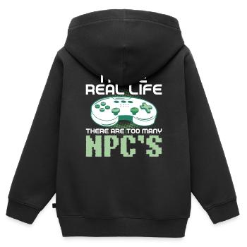 Play Controller Gaming I Hate Real Life - Kinder Premium Organic Zip Hoodie - Schwarz - Hinten - AI Model Kid Male (0cm)