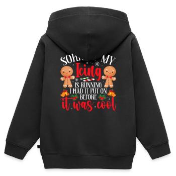 Weihnachten Tut Mir Leid, Wenn Mein Zuckerguss Zu - Kinder Premium Organic Zip Hoodie - Schwarz - Hinten - AI Model Kid Male (0cm)