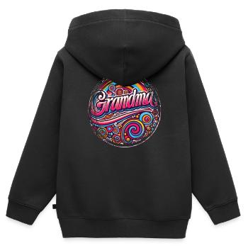 Celebrate the Heart and Warmth of the Grandma Family - Kids Premium Organic Zip-up Hoodie - black - Back - AI Model Kid Male (0cm)
