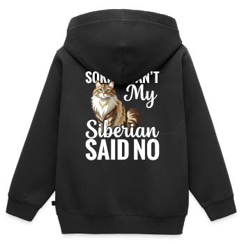 Katze Entschuldigung, Ich Kann Nicht Mein - Kinder Premium Organic Zip Hoodie - Schwarz - Hinten - AI Model Kid Male (0cm)