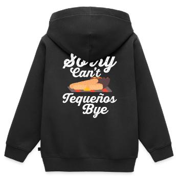 Désolé. Ne. Tequeños. Sur - Sweat Premium à capuche zippé enfant bio - noir - Dos - AI Model Kid Male (0cm)