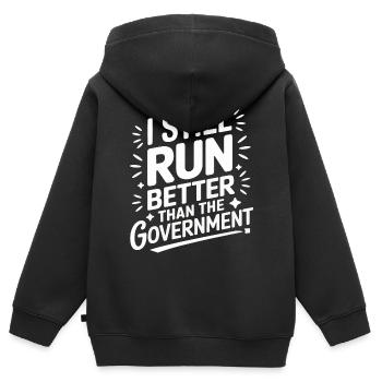 Invalidité due à l’amputation - Sweat Premium à capuche zippé enfant bio - noir - Dos - AI Model Kid Male (0cm)