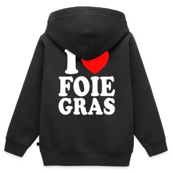 Weihnachten I Love Foie Gras Cuisine - Kinder Premium Organic Zip Hoodie - Schwarz - Hinten - AI Model Kid Male (0cm)