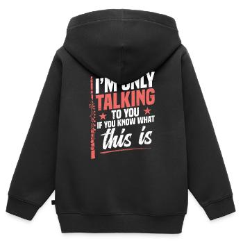 Piccolo : "Je ne te parlerai que si tu sais - Sweat Premium à capuche zippé enfant bio - noir - Dos - AI Model Kid Male (0cm)