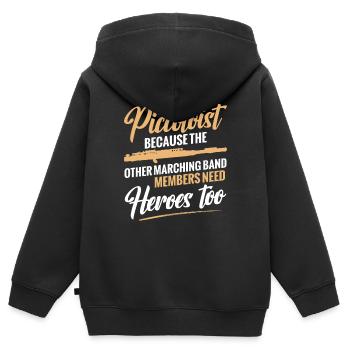 Piccolo, parce que les autres membres de la - Sweat Premium à capuche zippé enfant bio - noir - Dos - AI Model Kid Male (0cm)