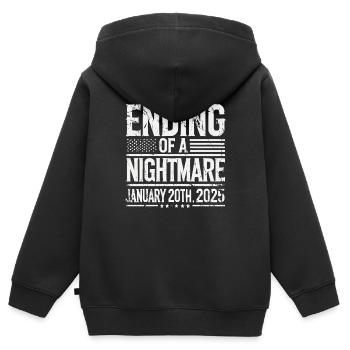 Ende Eines Albtraums, 20. Januar 2025 - Kinder Premium Organic Zip Hoodie - Schwarz - Hinten - AI Model Kid Male (0cm)