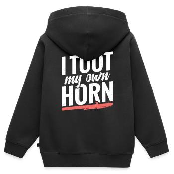 Piccolos, je fabrique ma propre corne - Sweat Premium à capuche zippé enfant bio - noir - Dos - AI Model Kid Male (0cm)