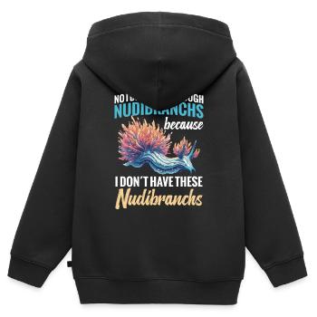 Nein, Ich Habe Nicht Genug Nacktschnecken, Weil - Kinder Premium Organic Zip Hoodie - Schwarz - Hinten - AI Model Kid Male (0cm)