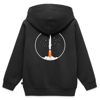 Piccoloïste, ce n’est pas une flûte - Sweat Premium à capuche zippé enfant bio - noir - Dos - AI Model Kid Male (0cm)