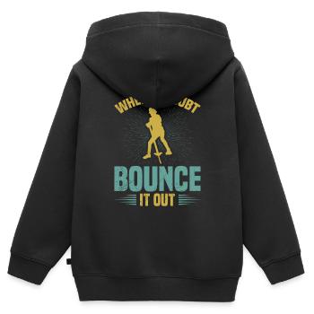 Pogo-stick: Wenn Sie Zweifel Haben, Hüpfen Sie Los - Kinder Premium Organic Zip Hoodie - Schwarz - Hinten - AI Model Kid Male (0cm)