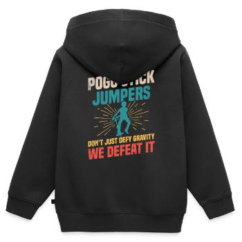 Pogo-stick-jumper Trotzen Nicht Nur Der - Kinder Premium Organic Zip Hoodie - Schwarz - Hinten - AI Model Kid Male (0cm)
