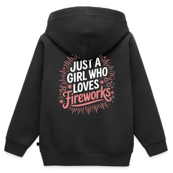 Pyrotechnie Feux d’artifice Pyrotechnie - Sweat Premium à capuche zippé enfant bio - noir - Dos - AI Model Kid Male (0cm)