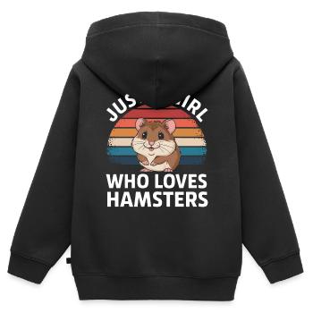 Hamster - Kinder Premium Organic Zip Hoodie - Schwarz - Hinten - AI Model Kid Male (0cm)