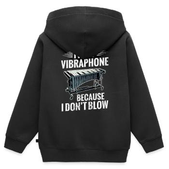Ich Spiele Vibraphon, Weil Ich Nicht Blase. - Kinder Premium Organic Zip Hoodie - Schwarz - Hinten - AI Model Kid Male (0cm)