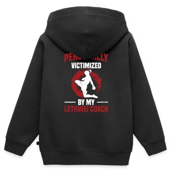 Persönlich Opfer Meines Lethwei-trainers - Kinder Premium Organic Zip Hoodie - Schwarz - Hinten - AI Model Kid Male (0cm)