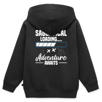 Chargement... L’aventure vous attend - Sweat Premium à capuche zippé enfant bio - noir - Dos - AI Model Kid Male (0cm)