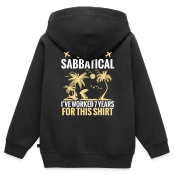 Je prends une année sabbatique, j’ai 7 ans pour ça - Sweat Premium à capuche zippé enfant bio - noir - Dos - AI Model Kid Male (0cm)
